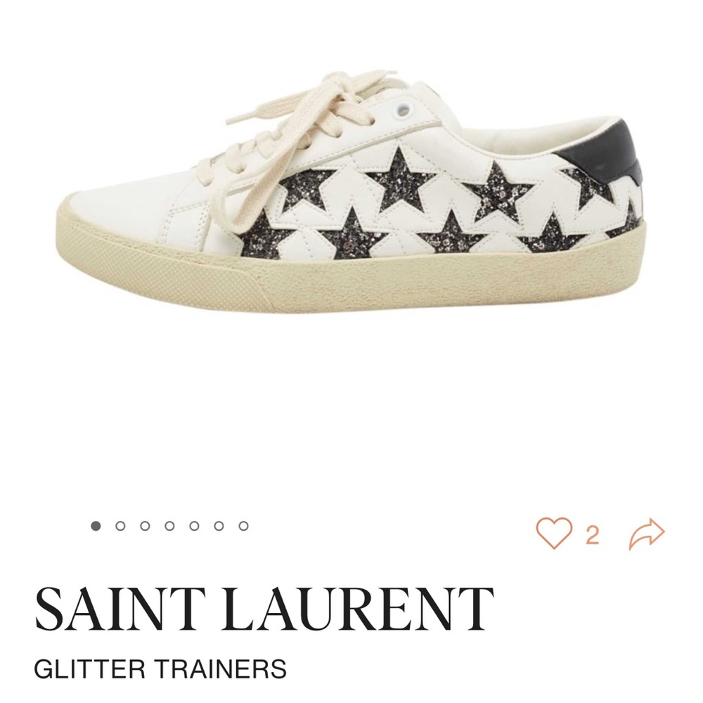 Saint Laurent White and Black Star Sneakers